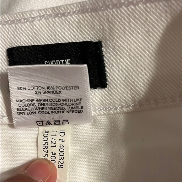 Express White Jean Shorts Distressed Denim - Picture 7 of 8